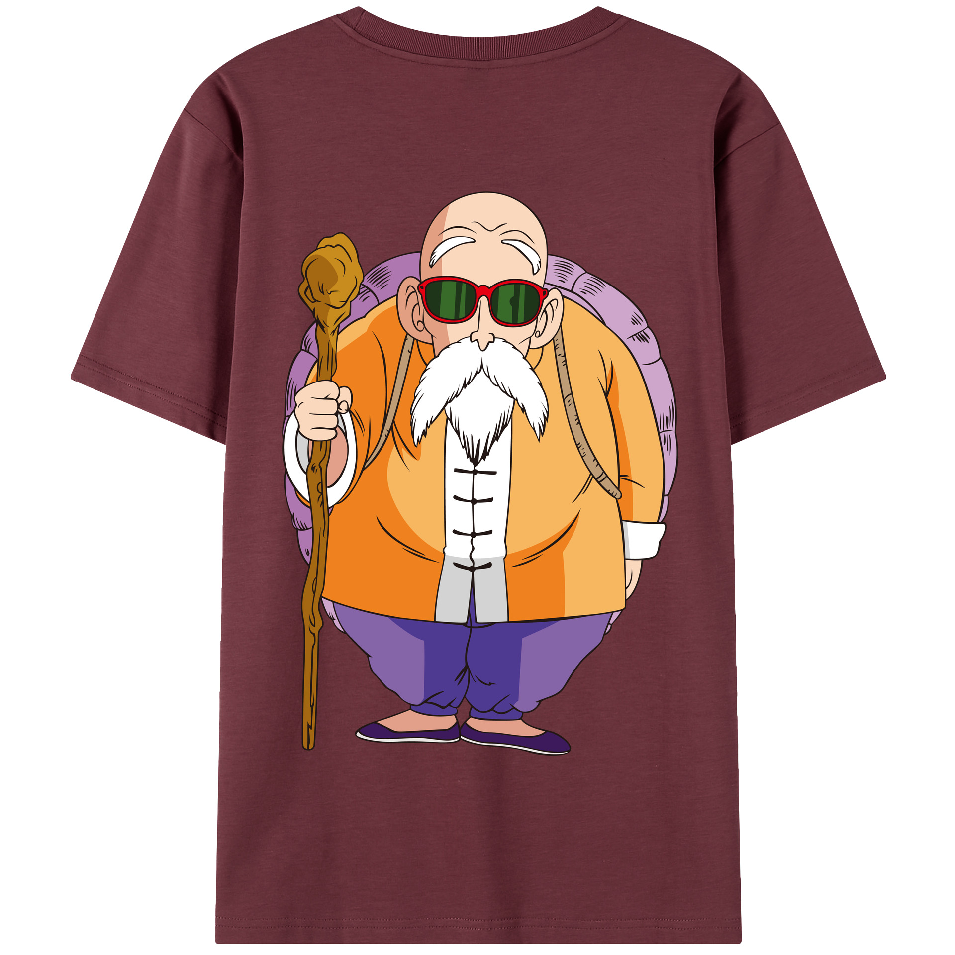 （画像用） ドラゴンボール 亀仙人（かめせんにん） DRAGON BALL Master Roshi Kame Sennin 綿100％半袖Tシャツ（背面プリント）